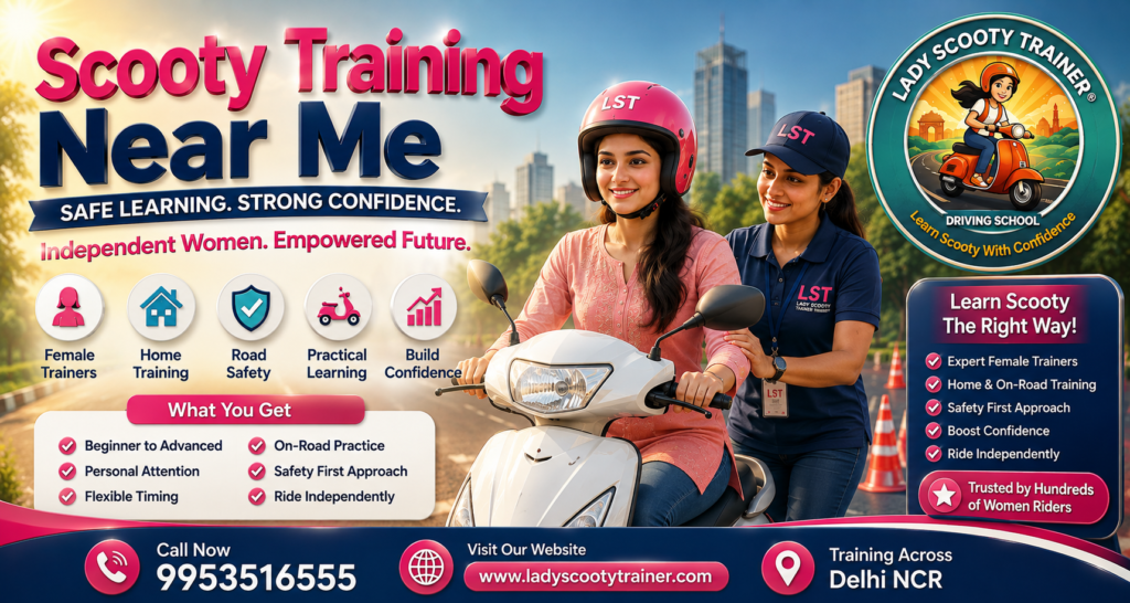 Scooty Training Near Me | Safe Learning for Women India scooty trainer near me